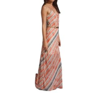 Sanctuary Orange Campfire Maxi dress diagonal stripes Small